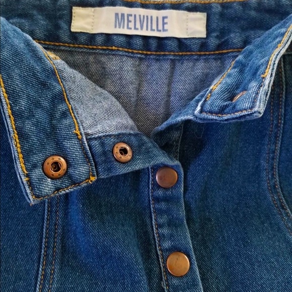 Brandy Melville Button Up Jean Skirt - Picture 2 of 3